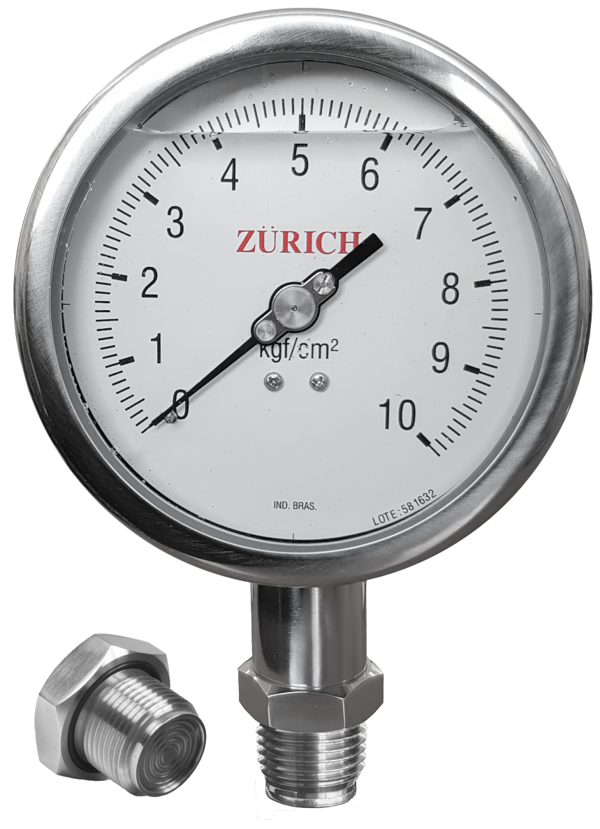 ZI.100.FLUSH - Manômetro com Membrana Rasante "FLUSH"